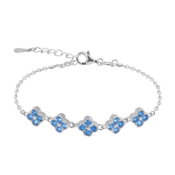 Pulsera Plata 925 Circonitas Azul Brillante