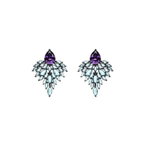 Pendientes Plata De Ley Circonitas Color