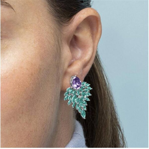 Pendientes Plata De Ley Circonitas Color - Imagen 2