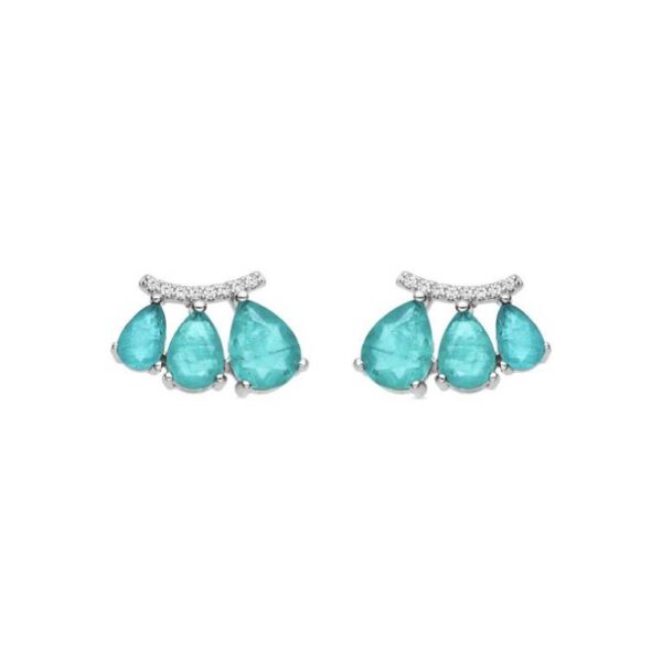 Pendientes Plata De Ley Circonitas Oval