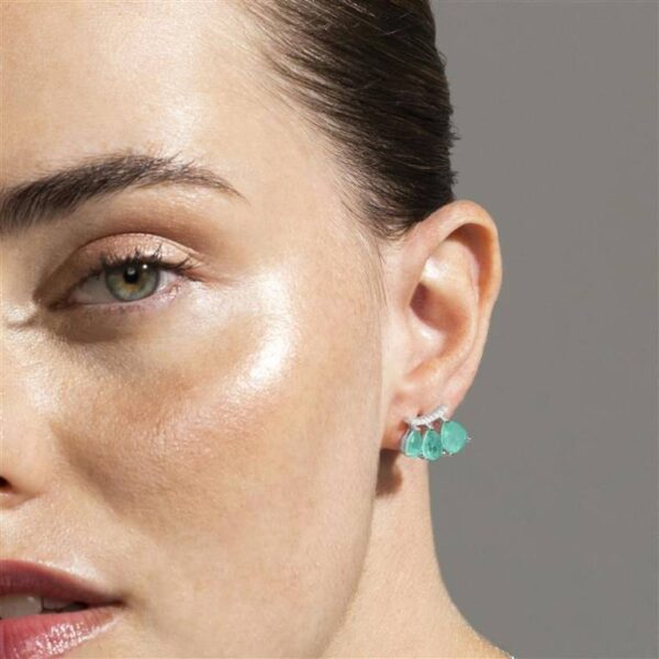 Pendientes Plata De Ley Circonitas Oval - Imagen 2