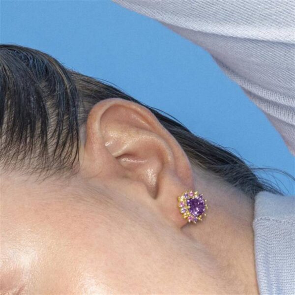 Pendientes Plata De Ley Circonitas Oval Multicolor - Imagen 2