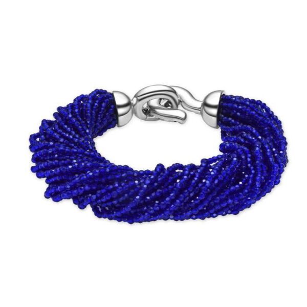 Pulsera Plata De Ley 925 Piedras Color Azul Zafiro