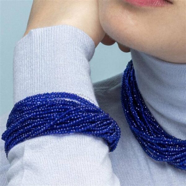 Pulsera Plata De Ley 925 Piedras Color Azul Zafiro - Imagen 2