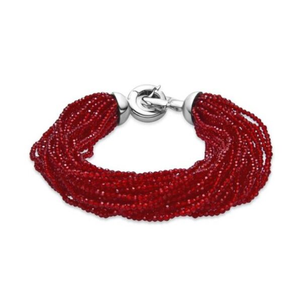 Collar Plata De Ley 925 Piedras Color Rubí