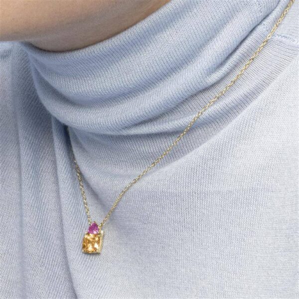 Collar Plata De Ley 925 Circonitas Chapado Dorado - Imagen 2