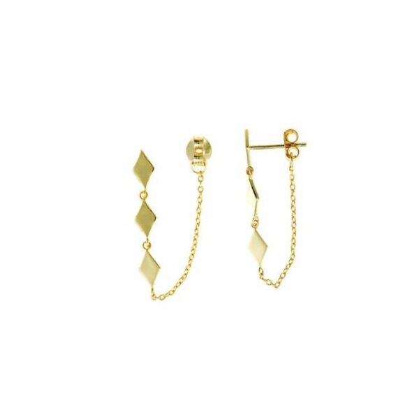 Pendientes Plata De Ley 925 Chapado Dorado