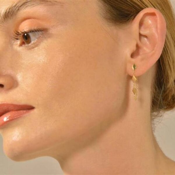 Pendientes Plata De Ley 925 Chapado Dorado - Imagen 2