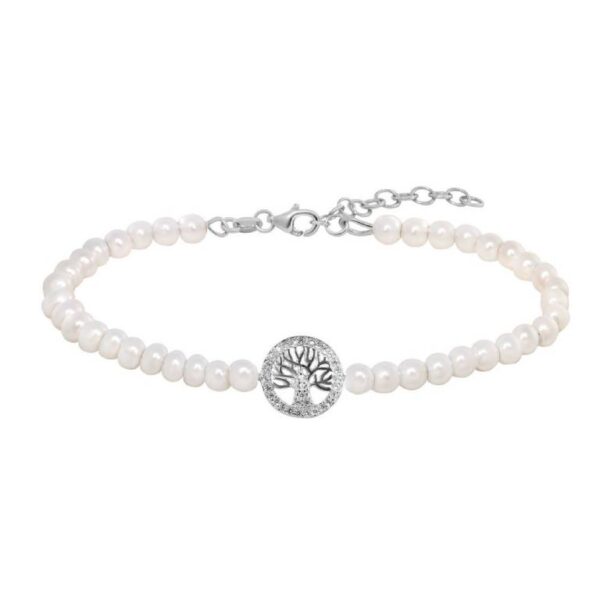 Pulsera Plata 925   Perlas Árbol De La Vida